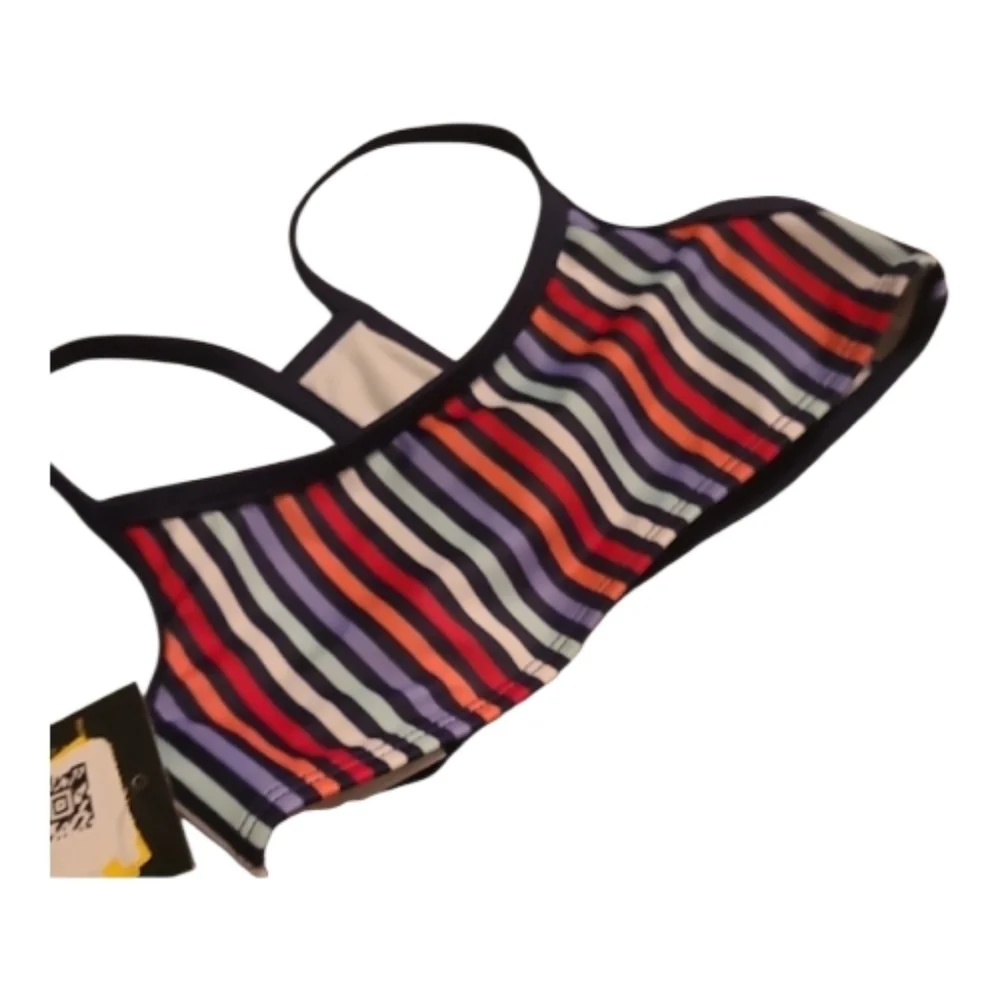 NWT Girls Colorful Striped Swimsuit XS 4/5